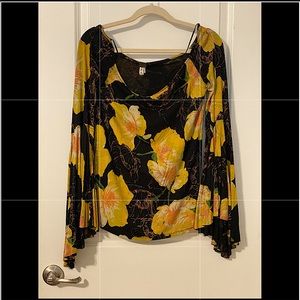 Free People Bell Sleeve Top, Size Large
